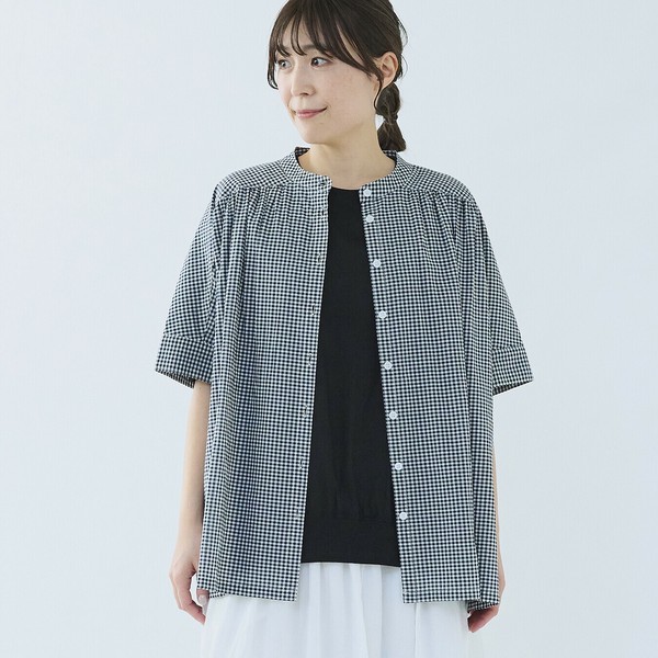 cloud nine スタンドカラー柄アソート前開きチュニック シャツ