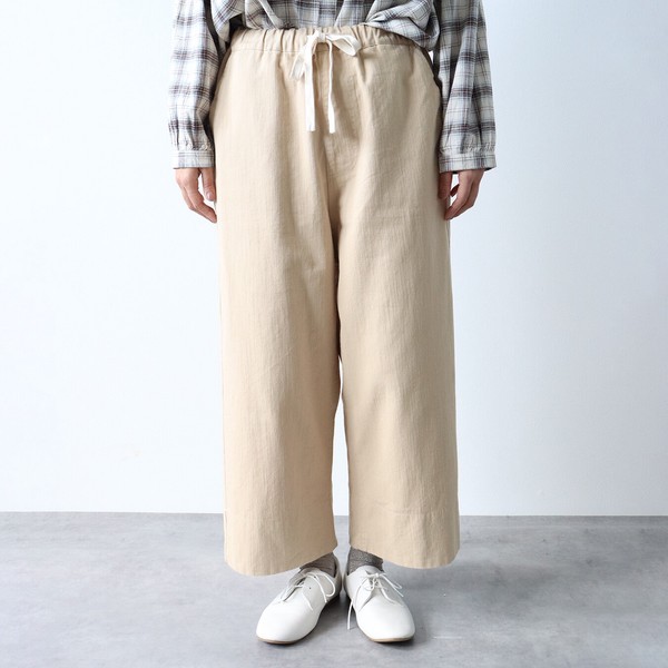 cloud nine クラウドナイン ワイドストレート9分丈パンツ ウエスト総