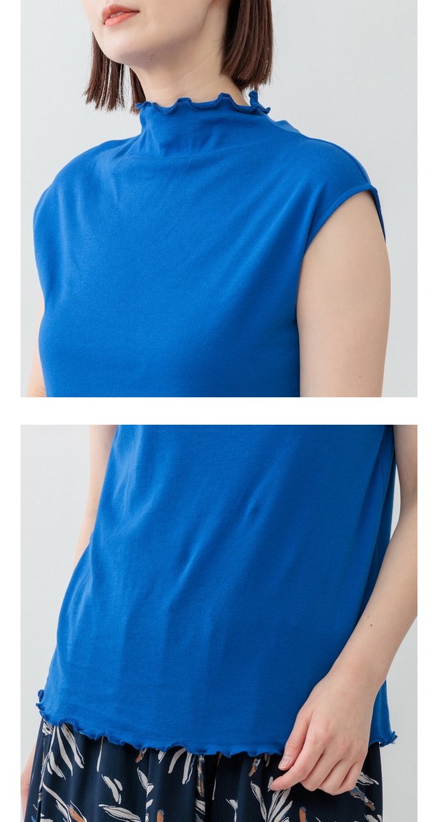 m.m.o ボトルネックシアーノースリーブTシャツ タンクトップ tシャツ