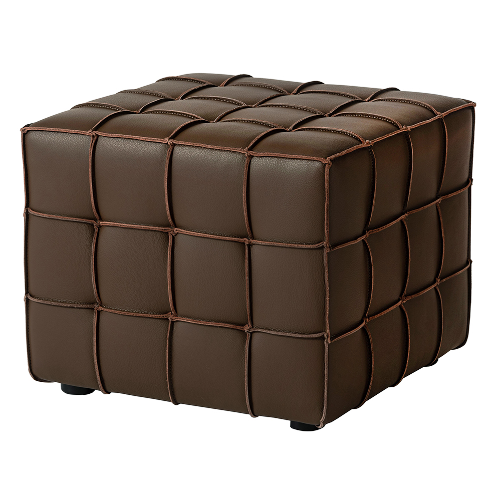 スツール 高さ41cm 椅子 オットマン 低い おしゃれ ロースツール 足置き台 小さい 背もたれなし 来客用 レザー モダン キャメル ブラウン ブラック form 東谷 | 東谷 | 02