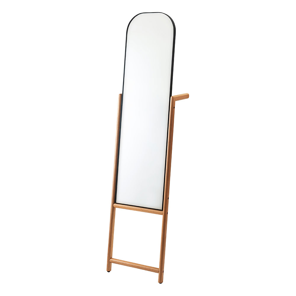 姿見 全身鏡 スタンドミラー おしゃれ ハンガー 木 アーチ ミラー 木製 スリム シンプル 天然木 コンパクト 玄関 リビング ナチュラル ブラウン form 東谷 | 東谷 | 02