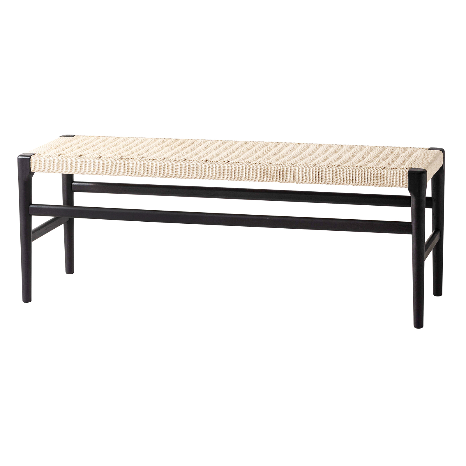 ダイニングベンチ 座面高44cm 長椅子 リビング イス ペーパーコード 鹿の子編み ナチュラル ブラック モダン シンプル 北欧 フットベンチ 木製 天然木 form 東谷 | 東谷 | 01