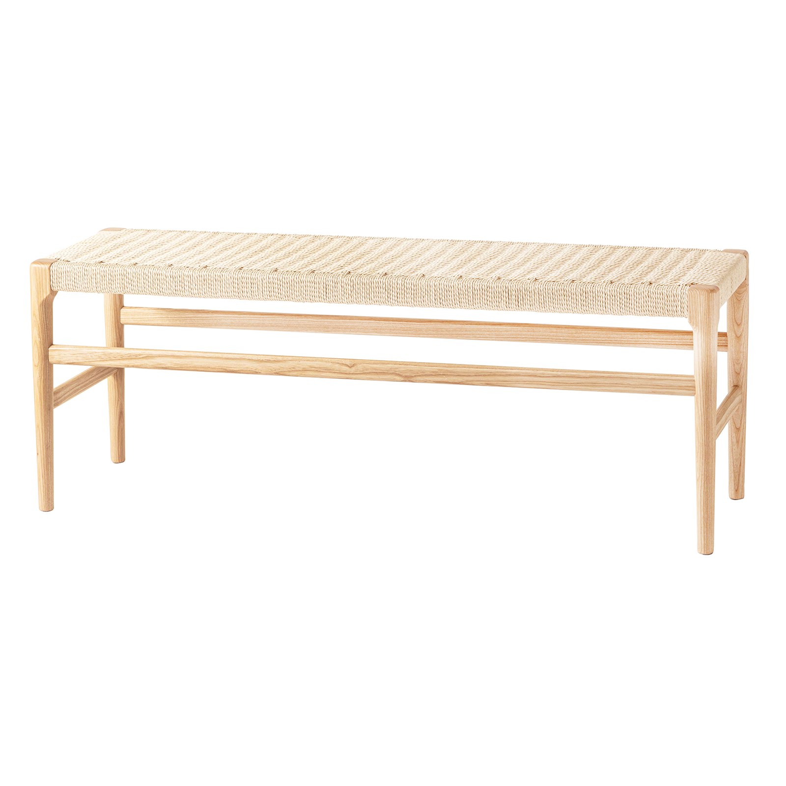 ダイニングベンチ 座面高44cm 長椅子 リビング イス ペーパーコード 鹿の子編み ナチュラル ブラック モダン シンプル 北欧 フットベンチ 木製 天然木 form 東谷 | 東谷 | 02