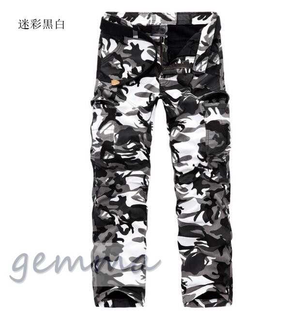 裏起毛 カーゴパンツ メンズ 迷彩柄 ミリタリー スキニーパンツ カラー