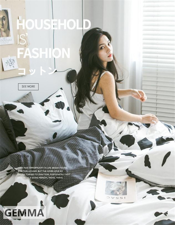 布団カバー ベッドカバー 乳牛柄 牛年 シンプル シングル セミダブル