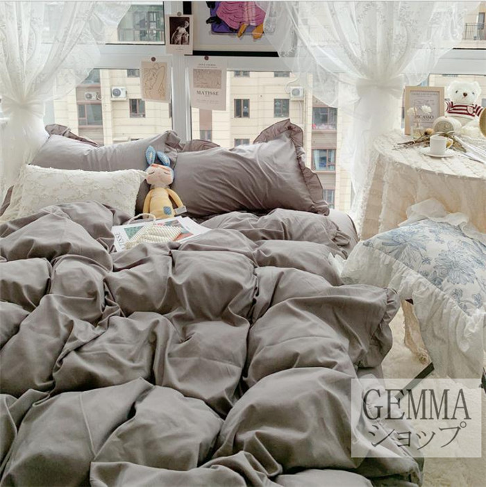 布団カバー 3点4点セット シングル シンプル 姫風 通気 吸湿 掛け布団
