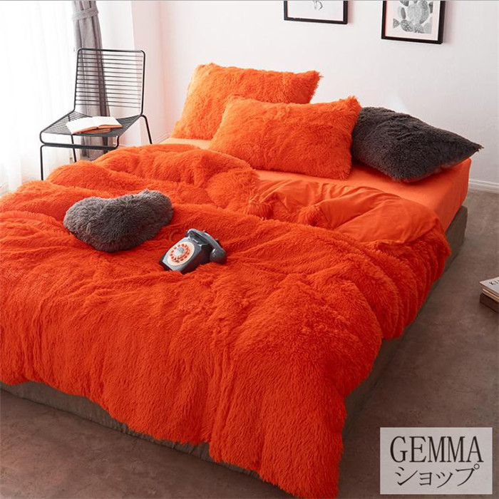 布団カバー 4点セット ムトン ポア ふわふわ モコモコ ブランケット