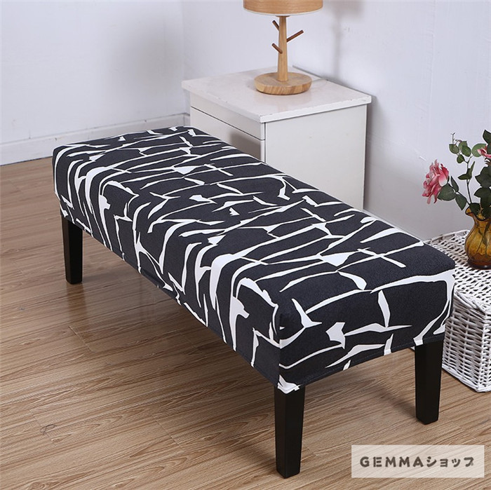 ベンチソファーカバー 柄 一体型 いす 椅子カバー 肘なし 背もたれなし