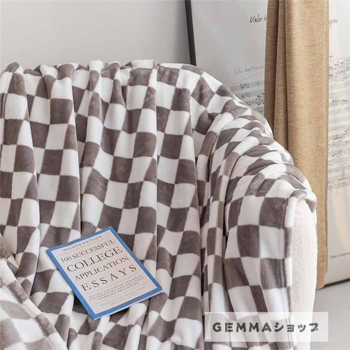 掛け毛布 ブランケット ひざ掛け お昼寝 シングル あたたかい チェック