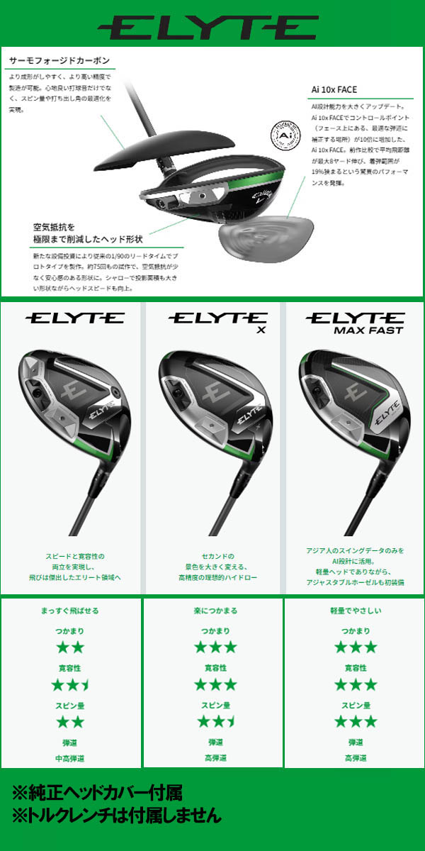 Callaway 【レフティ(左用)】キャロウェイ ELYTE エリート