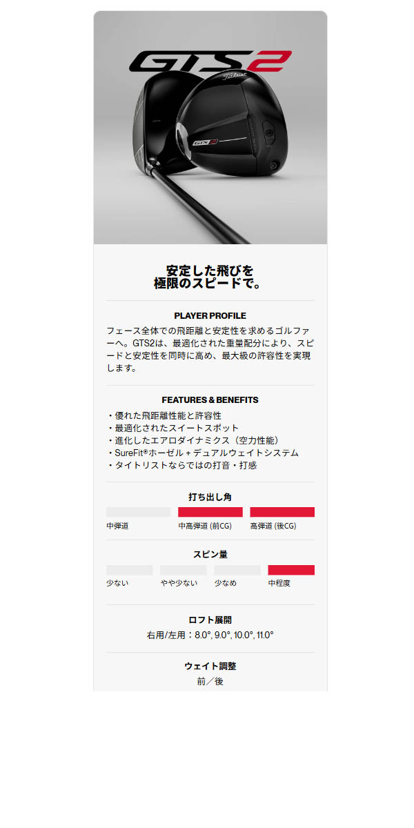 Titleist（タイトリスト） GTSドライバー GTS2/GTS3/GTS4 [テンセイ1K