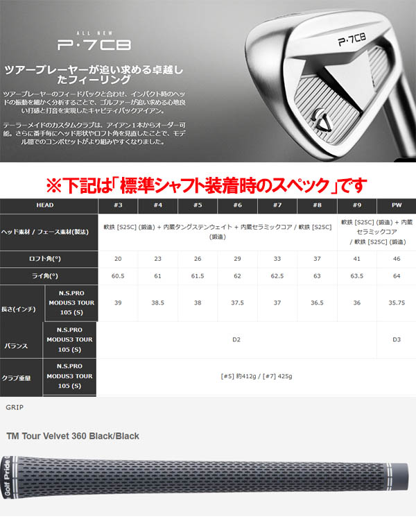 TaylorMade テーラーメイド ニューP・7CB アイアン 5本セット(#6