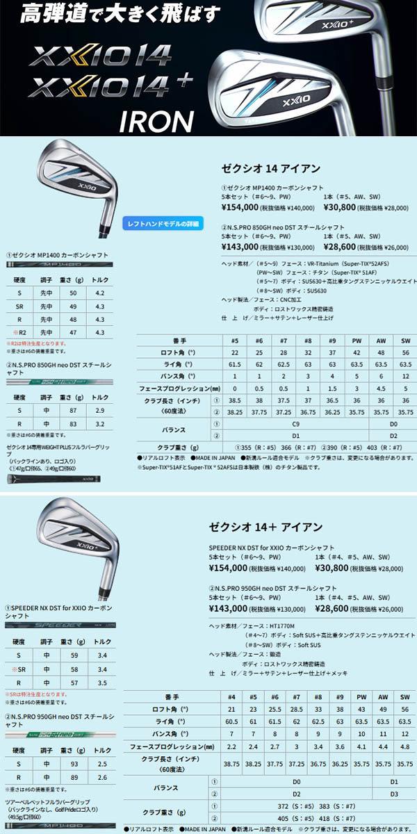 DUNLOP（ダンロップ） ゼクシオ14 XXIO14 XXIO14/XXIO14+ アイアン