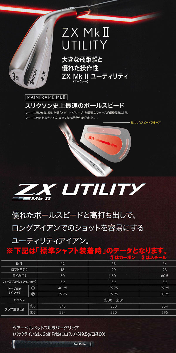 スリクソン NEW ZX マーク2 シリーズ ZXユーティリティMK2 アイアン型