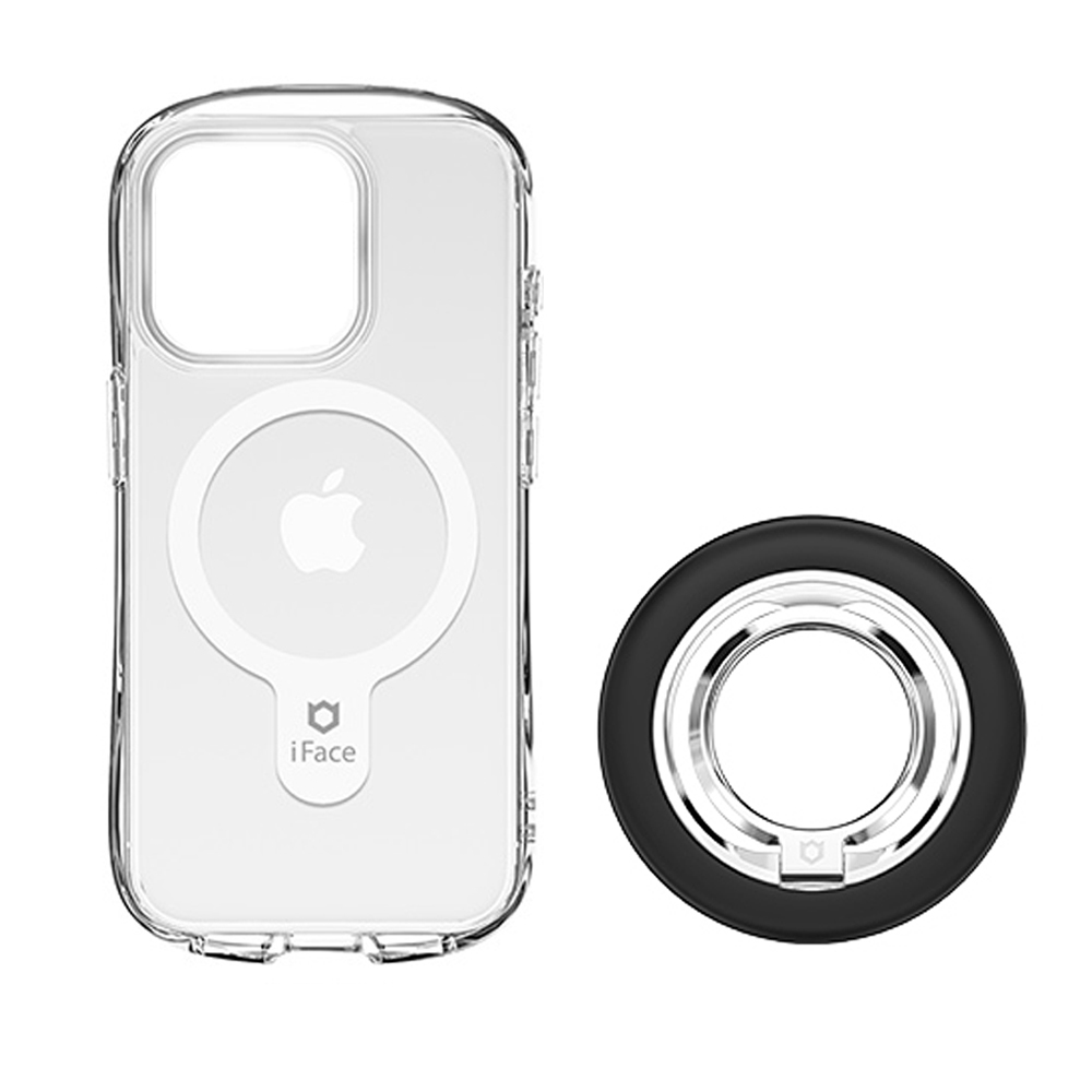 iFace BeBling2 iPhone17Pro クリアリングセット iFace クリアケースとリングのセット アイフェイス ルックインクリア