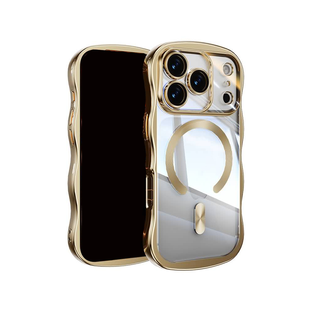 メタリックウエーブケース Magsafe対応 レンズ一体型 iPhone17