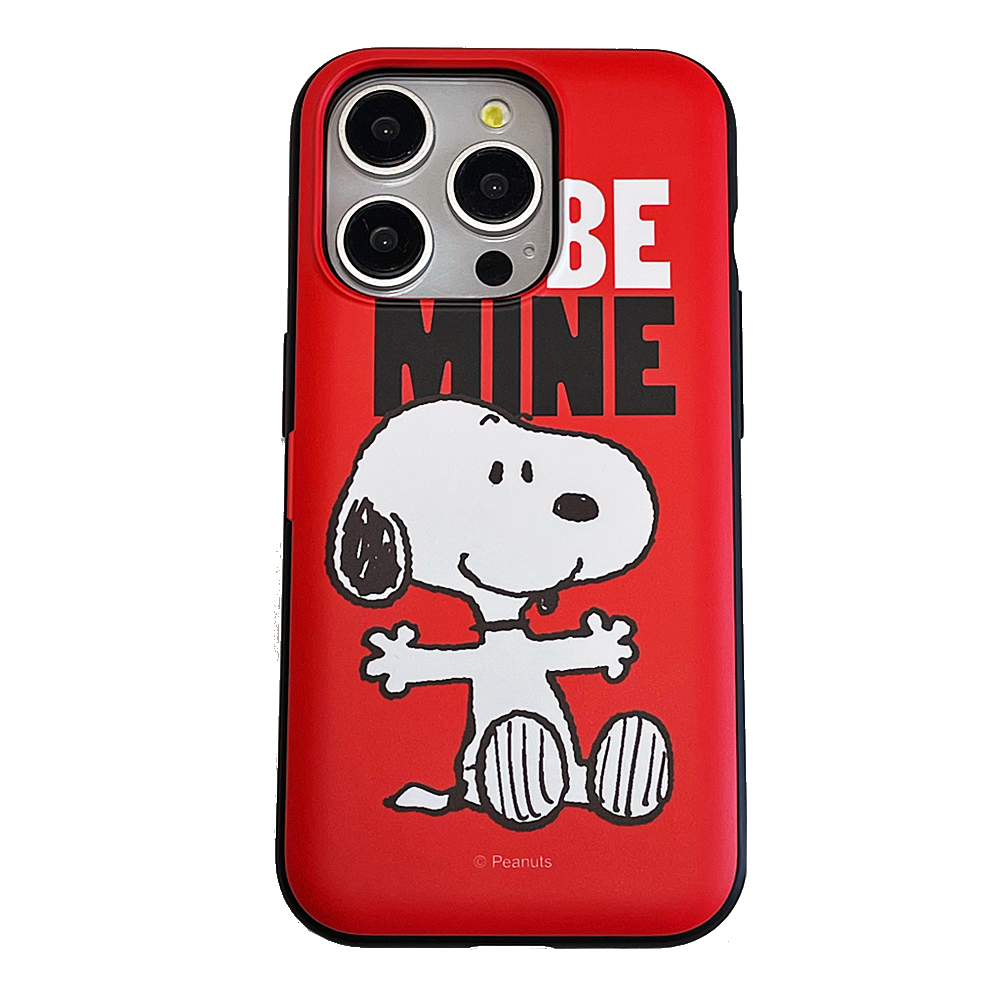 SNOOPY（スヌーピー） iphone15 背面カードミラー ケース peanuts