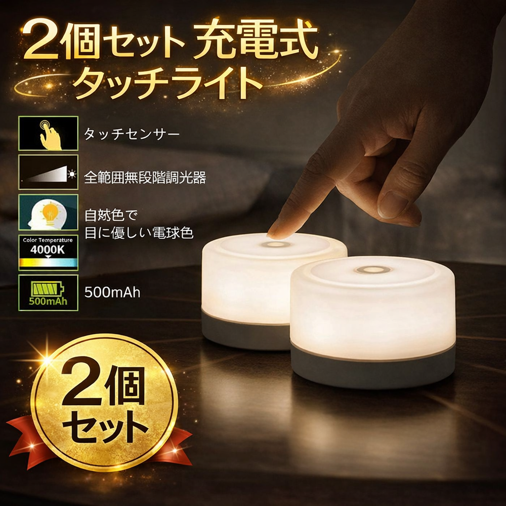 ナイトライト LED 調光 タッチライト 間接照明 おしゃれ USB充電