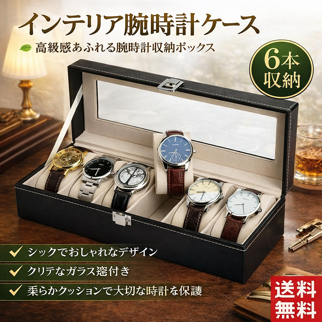 腕時計用ケース 6本 おしゃれ 高級 時計ケース 腕時計 収納 保管