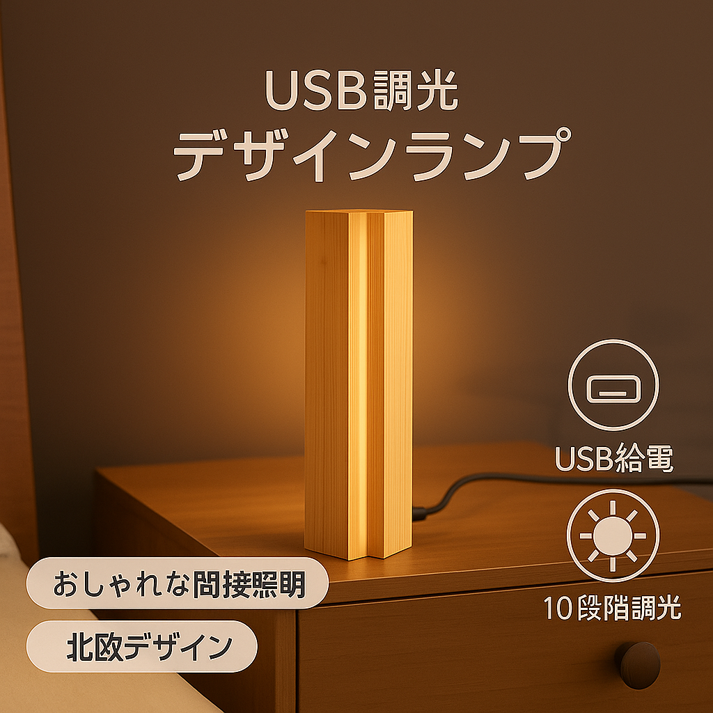 デスクライト LED 北欧 USB充電 五角形 調光 コンパクト テーブル