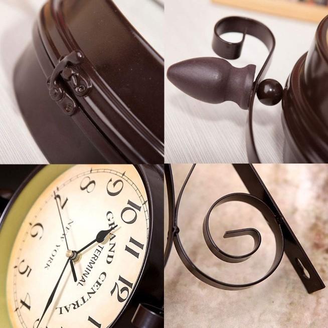 おしゃれな壁掛け時計 №.1 両面時計ウォールクロック アンティーク時計 壁掛け時計 おしゃれ 北欧 アンティーク シンプル 掛け時計 モダン