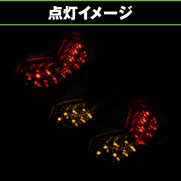 バイク LED テールランプ ウインカー ZZR1400 ZX-14R 06-13 ZX14