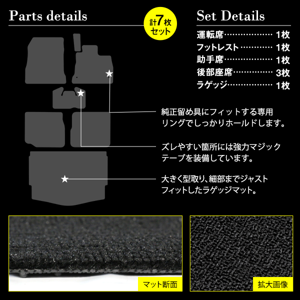 【国産】 フロアマット 日産 ノート NOTE E12 / HE12 フルセット 7P 5人乗り用 ラゲッジマット付き ベージュ グレー 青 黒 白 内装 ラグ : f0000184104 : fourms