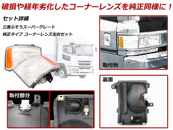 純正タイプ コーナーレンズ スーパーグレート H8/6〜H19/3 HID