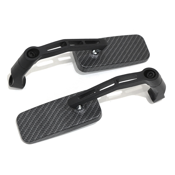 ブルーミラー バックミラー カーボン調 スクエア 左右 バイク 角度調整