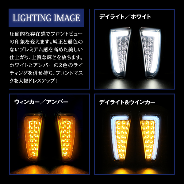 プリウス ZVW30系 後期 デイライト LED ファイバー 搭載 フロント