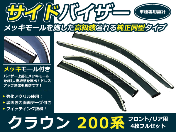 送料無料 サイドバイザー ドアバイザー クラウン 200系 H20.2
