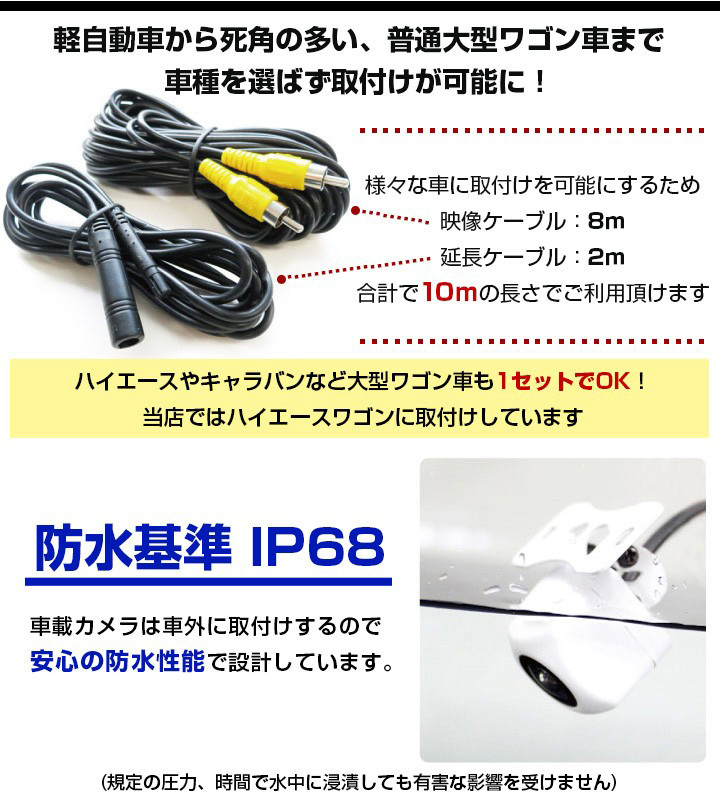 クラリオン  AVナビゲーション NX702W 対応 バックカメラ リアカメラ リアビューカメラ リヤ リヤカメラ リヤビューカメラ 防水 IP68 30万画素 自社出荷 |  | 08