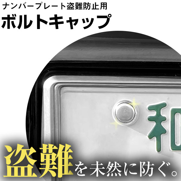 ナンバーフレーム ボルト キャップ 4点セット 車 軽自動車 錆びにくいステンレス製 盗難防止にも ナンバー ネジ カバー 受け 保護 蓋 フタ ドレスアップ 普通車｜fpj-mat