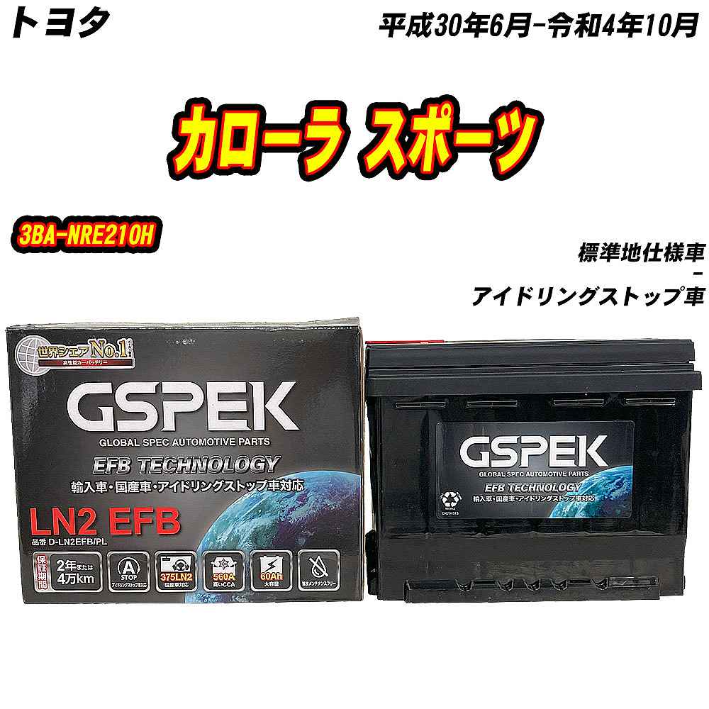 バッテリー GSPEK LN2-ISS トヨタ カローラ スポーツ 3BA-NRE210H H30 