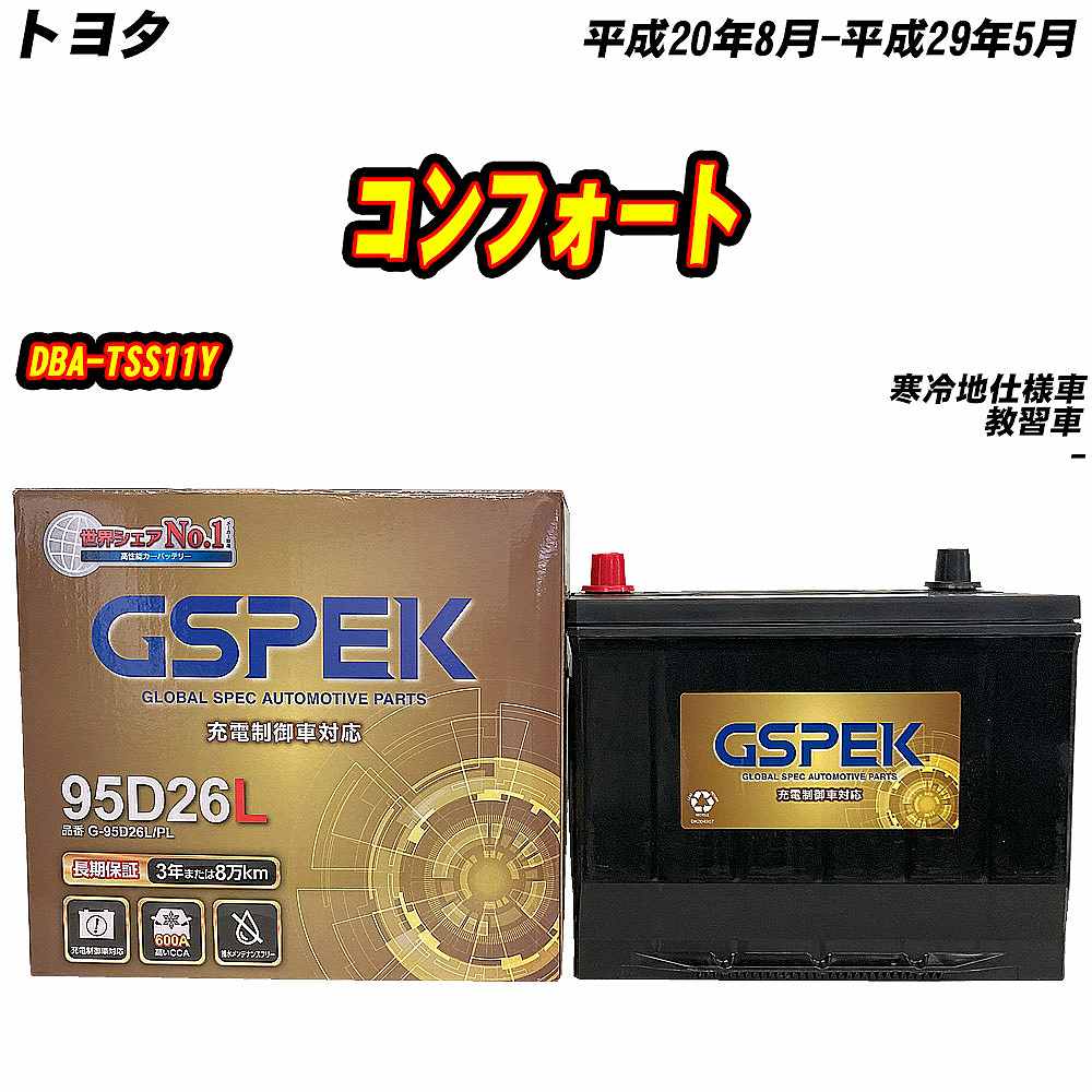 バッテリー GSPEK 95D26L トヨタ コンフォート DBA-TSS11Y H20/8-H29/5