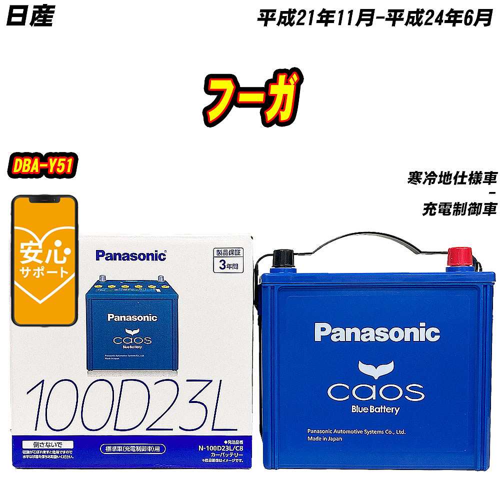 バッテリー パナソニック 100D23L 日産 フーガ DBA-Y51 H21/11-H24/6  【H04006】｜fpj-mat