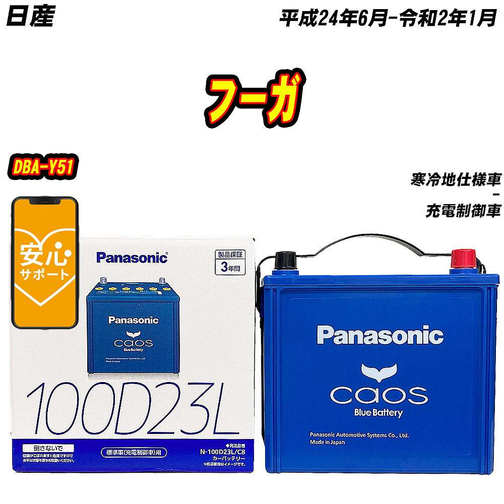 バッテリー パナソニック 100D23L 日産 フーガ DBA-Y51 H24/6-R2/1  【H04006】｜fpj-mat