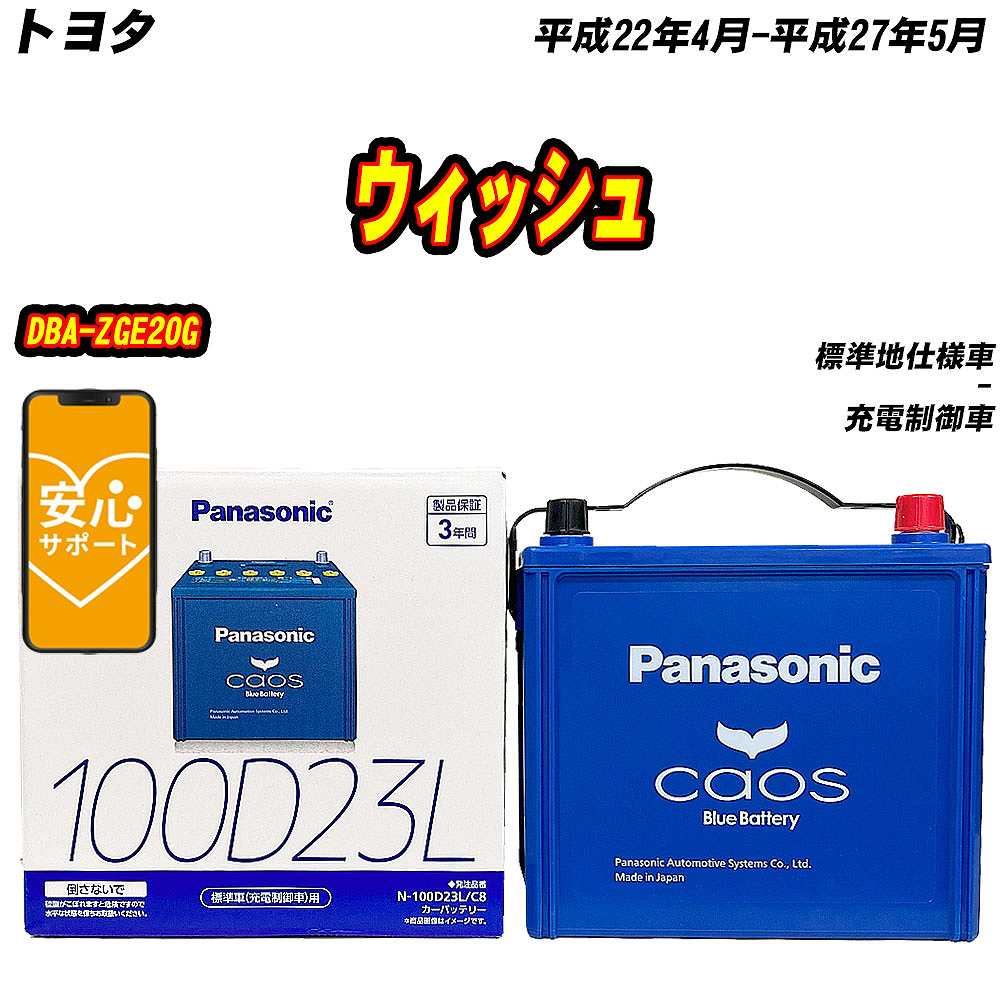 バッテリー パナソニック 100D23L トヨタ ウィッシュ DBA-ZGE20G H22/4-H27/5  【H04006】｜fpj-mat