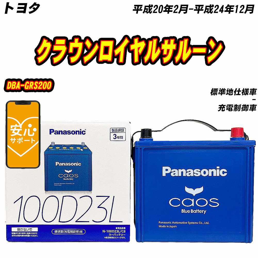 バッテリー パナソニック 100D23L トヨタ クラウンロイヤルサルーン DBA GRS200 H20/2 H24/12 【H04006】 :mbtpn100d23lc8 664:Car Hit.