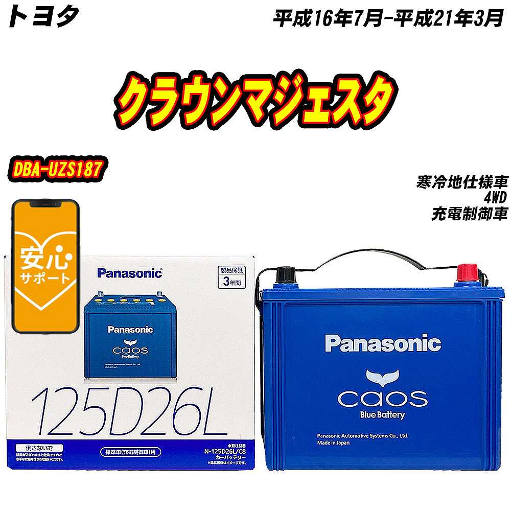 バッテリー パナソニック 125D26L トヨタ クラウンマジェスタ DBA UZS187 H16/7 H21/3 【H04006】 :mbtpn125d26lc8 96:Car Hit.