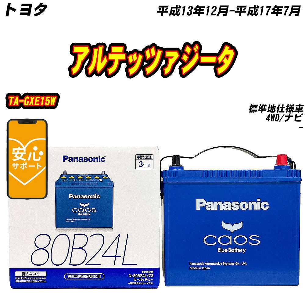 バッテリー パナソニック 80B24L トヨタ アルテッツァジータ TA GXE15W H13/12 H17/7 【H04006】 :mbtpn80b24lc8 164:Car Hit.