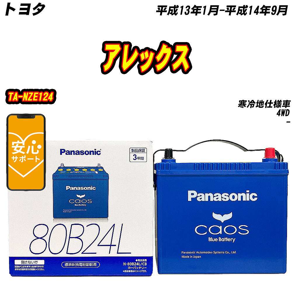 バッテリー パナソニック 80B24L トヨタ アレックス TA NZE124 H13/1 H14/9 【H04006】 :mbtpn80b24lc8 175:Car Hit.