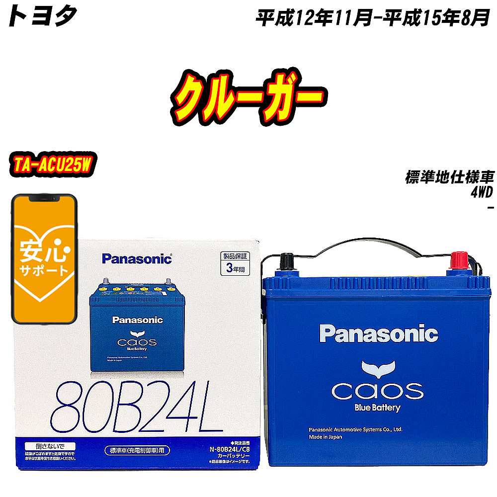 バッテリー パナソニック 80B24L トヨタ クルーガー TA ACU25W H12/11 H15/8 【H04006】 :mbtpn80b24lc8 414:Car Hit.