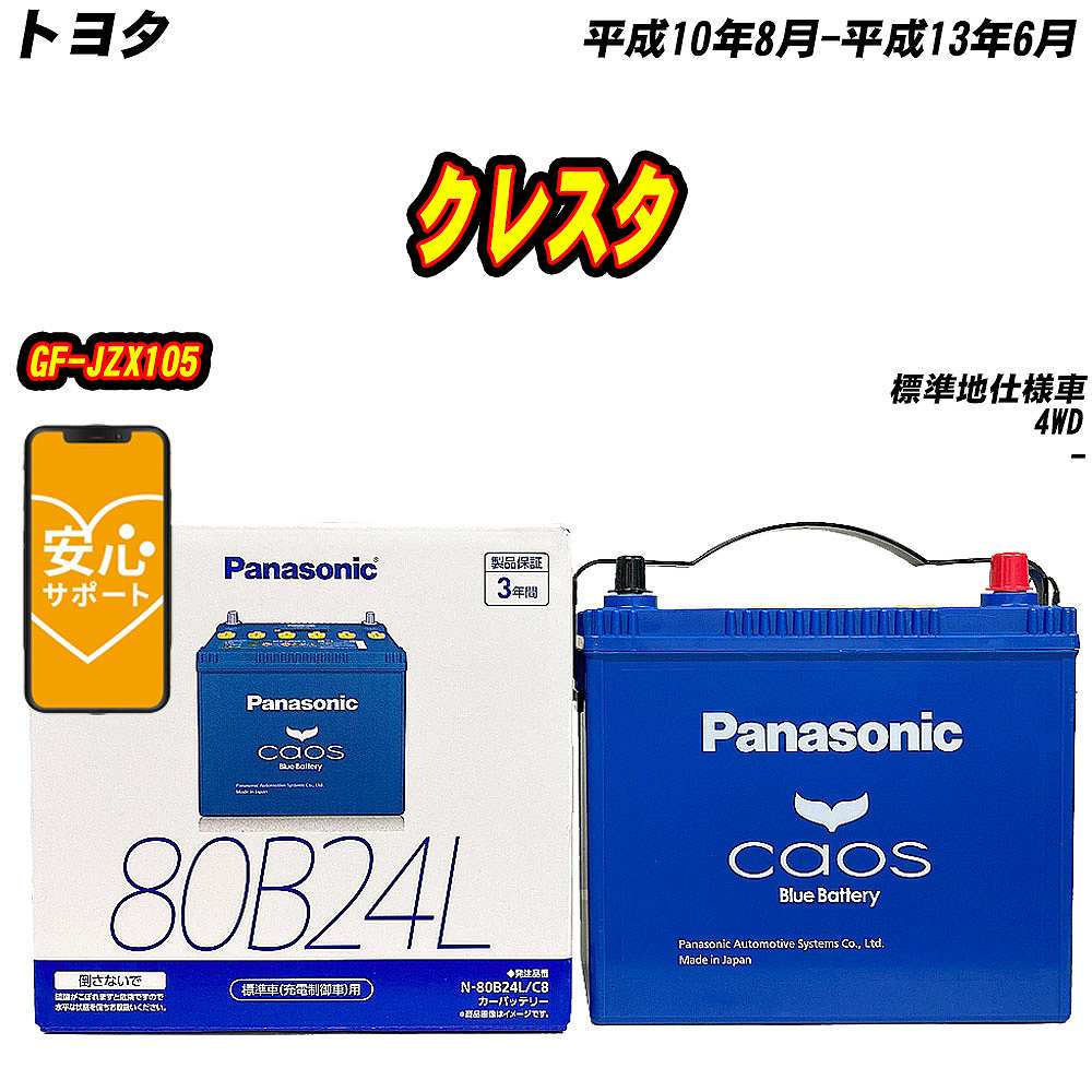 バッテリー パナソニック 80B24L トヨタ クレスタ GF JZX105 H10/8 H13/6 【H04006】 :mbtpn80b24lc8 418:Car Hit.