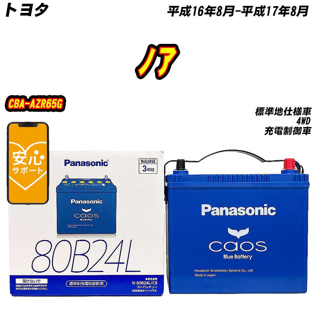 バッテリー パナソニック 80B24L トヨタ ノア CBA AZR65G H16/8 H17/8 【H04006】 :mbtpn80b24lc8 466:Car Hit.