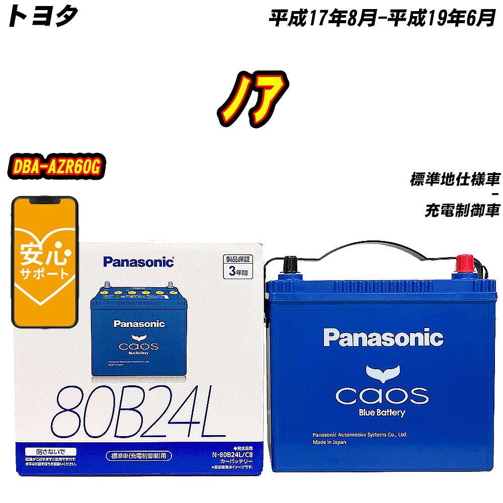 バッテリー パナソニック 80B24L トヨタ ノア DBA AZR60G H17/8 H19/6 【H04006】 :mbtpn80b24lc8 467:Car Hit.