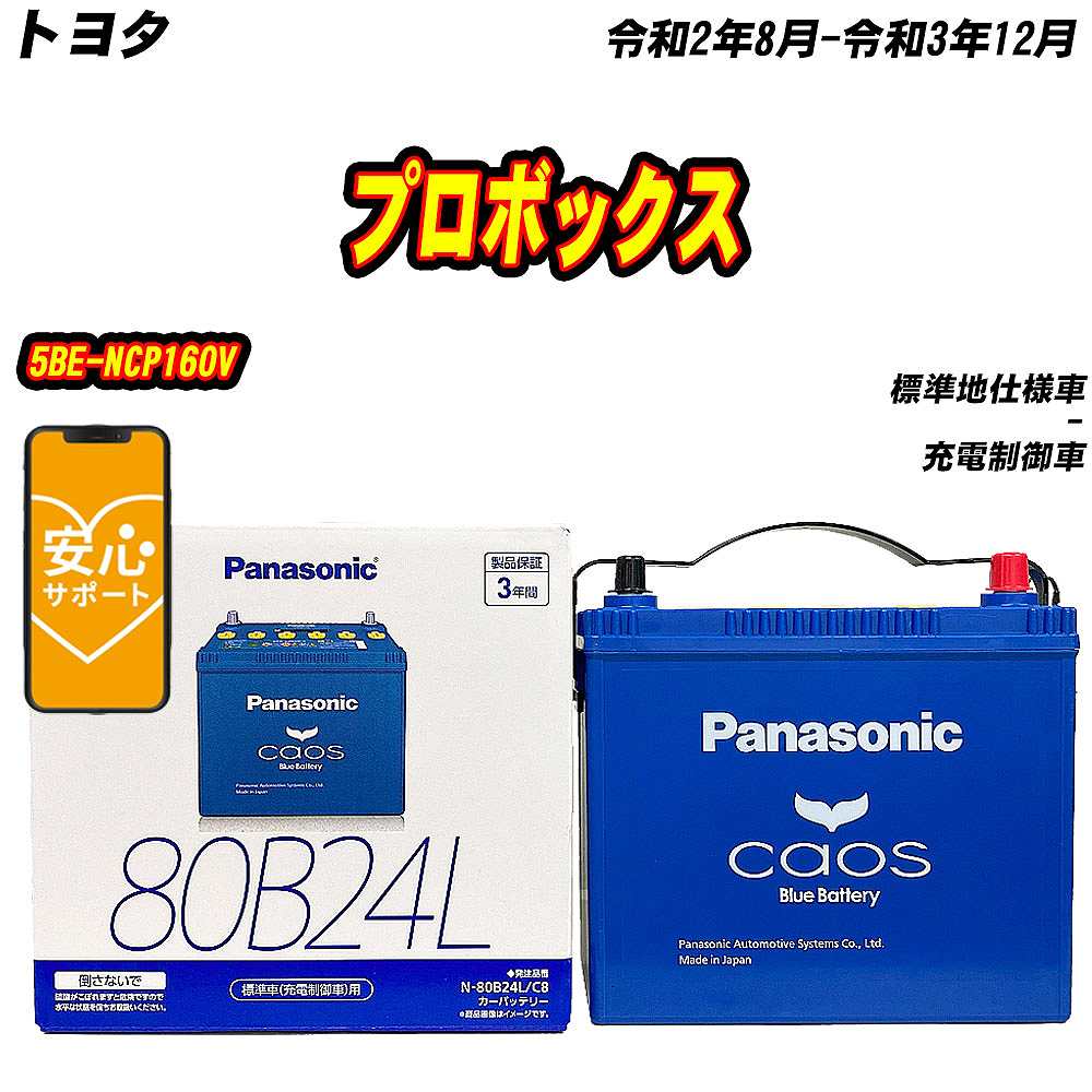 バッテリー パナソニック 80B24L トヨタ プロボックス 5BE NCP160V R2/8 R3/12 【H04006】 :mbtpn80b24lc8 512:Car Hit.