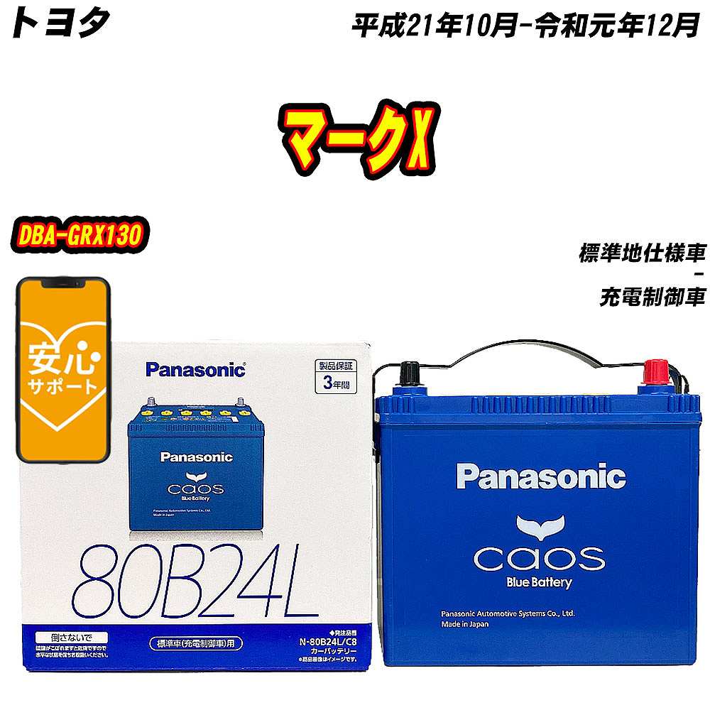 バッテリー パナソニック 80B24L トヨタ マークX DBA GRX130 H21/10 R1/12 【H04006】 :mbtpn80b24lc8 527:Car Hit.