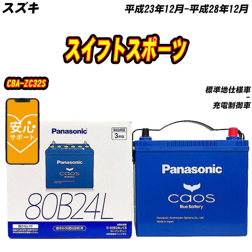 バッテリー パナソニック 80B24L スズキ スイフトスポーツ CBA ZC32S H23/12 H28/12 【H04006】 :mbtpn80b24lc8 94:Car Hit.