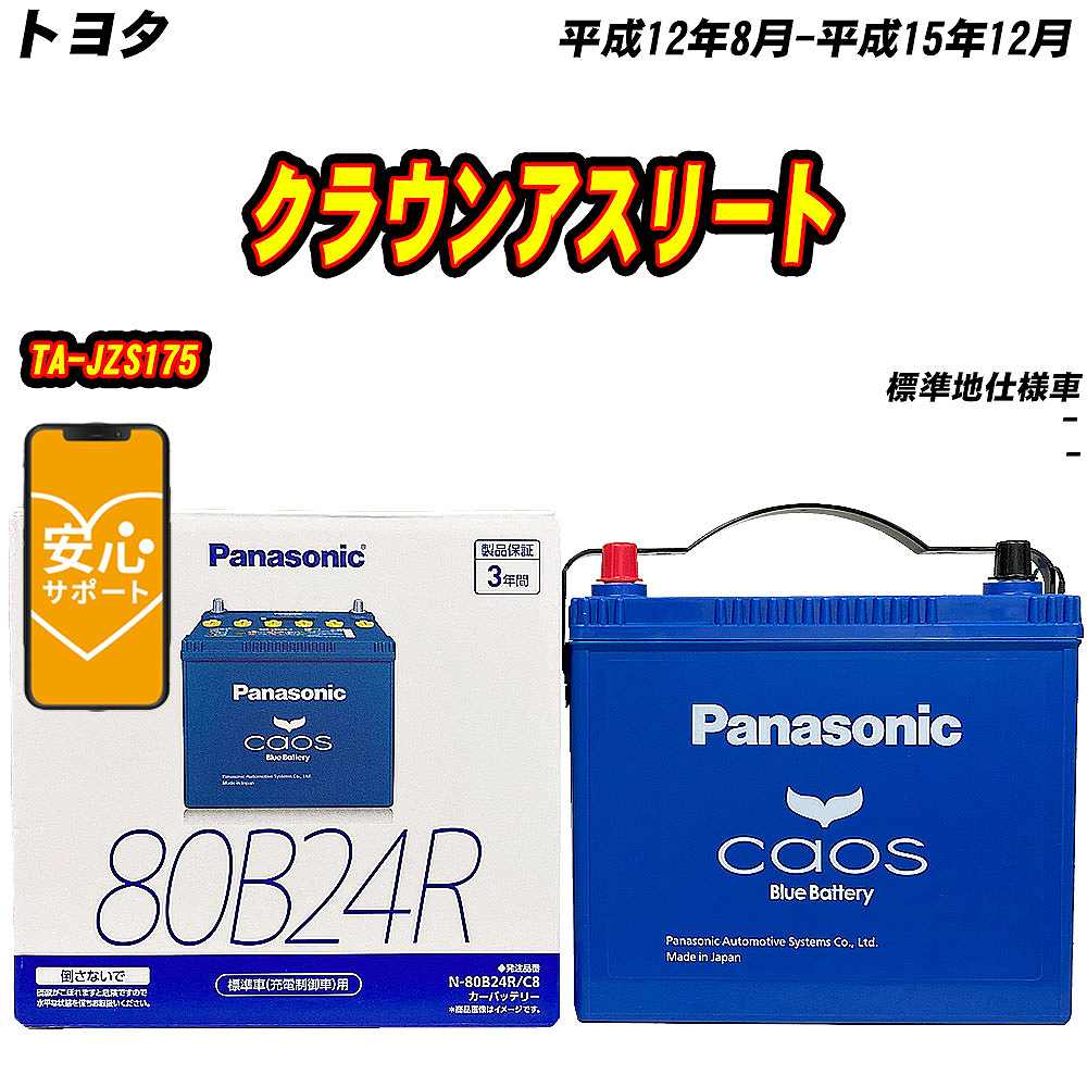 バッテリー パナソニック 80B24R トヨタ クラウンアスリート TA JZS175 H12/8 H15/12 【H04006】 :mbtpn80b24rc8 204:Car Hit.